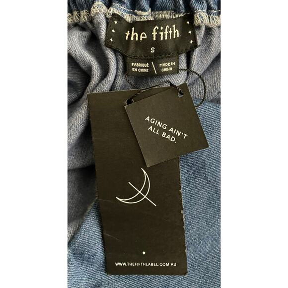 The Fifth Label Women's Infinity Skirt Classic Blue Denim Wrap Waist Stretch NWT - Picture 9 of 11